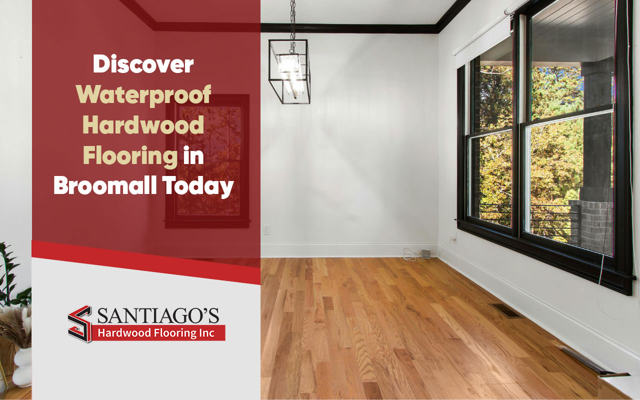 Waterproof hardwood flooring installed in a modern Broomall kitchen
