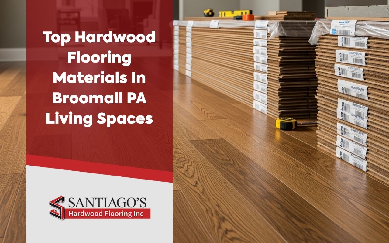 Durable hardwood flooring materials in Broomall PA family space