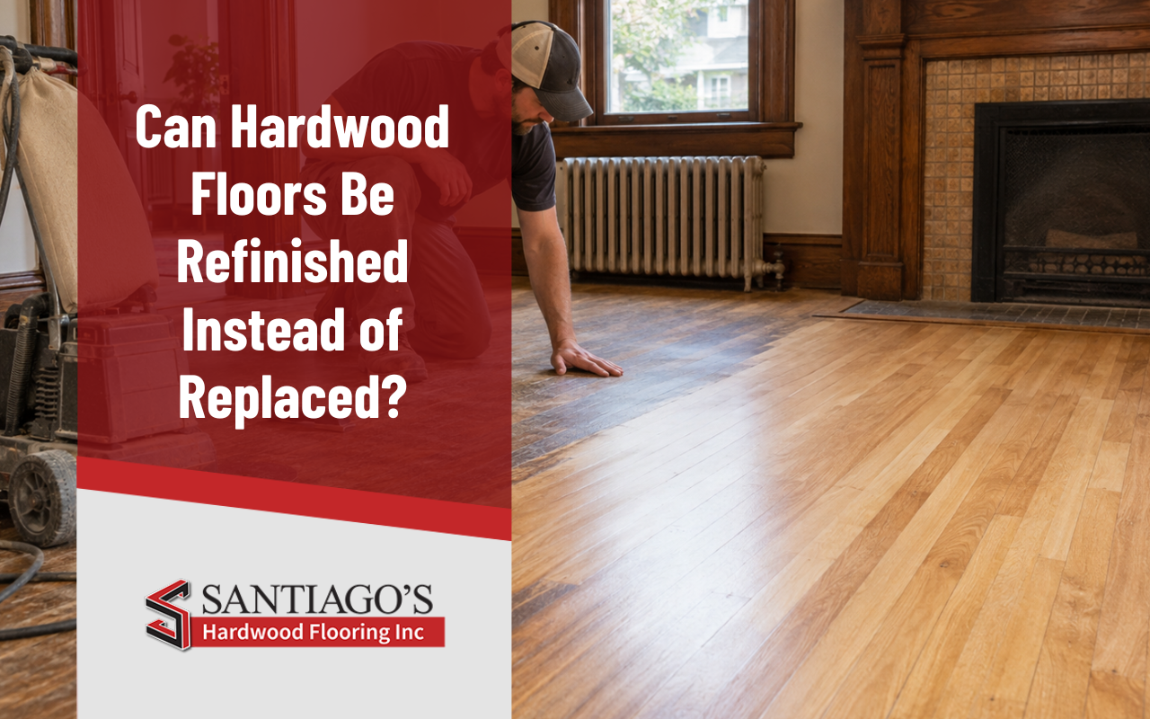 Can hardwood floors be refinished instead of replaced in an older home