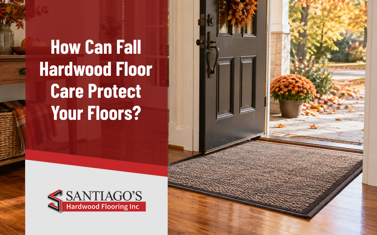 Fall hardwood floor care with an absorbent entryway mat